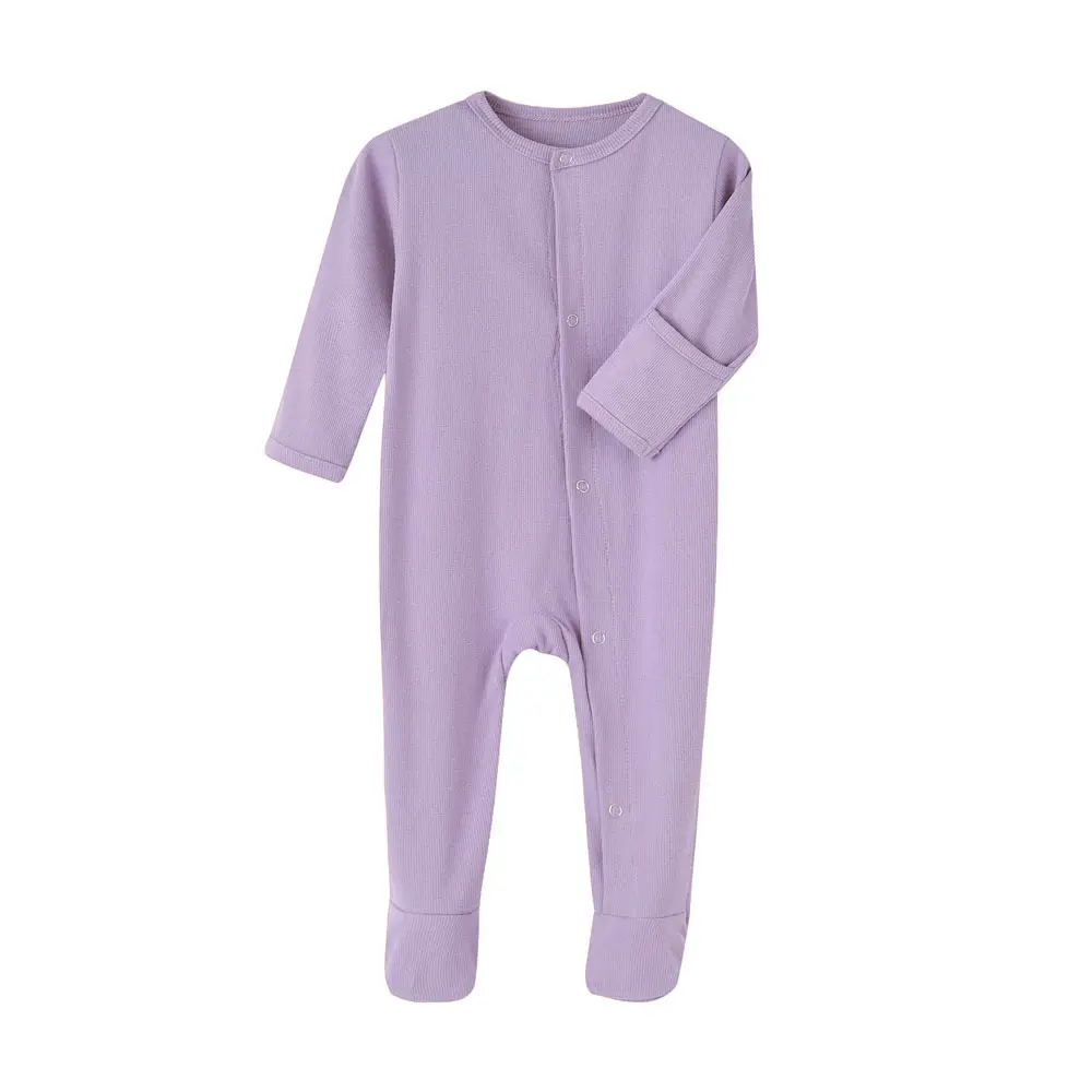 Bé onesies Gân Dài Tay bò phù hợp với quần áo trẻ em một mảnh đồ ngủ bé Jumpsuit mùa thu và mùa đông đầy đủ cotton unisex