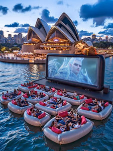 Verano Popular gran oferta <span class=keywords><strong>buena</strong></span> <span class=keywords><strong>calidad</strong></span> comercial al aire libre plataforma <span class=keywords><strong>flotante</strong></span> inflable para película de mar - Product Image 2