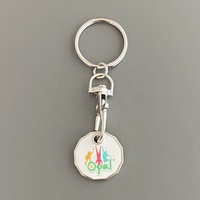 Porte-clés en métal avec logo personnalisé, chariot de supermarché européen, chariot de supermarché britannique, jetons de chariot, porte-clés 2x2