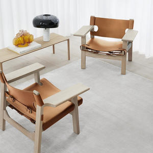 Dreamhause yüksek kalite İtalya tarzı Modern deri oturma odası salon sandalyeleri İskandinav sağlam ahşap kanepe sandalye ispanyolca tasarımcı - Product Image 3