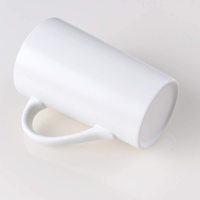 Tasse en céramique simple de haute qualité de 16 oz, tasse blanche unie pour thé au lait, grande tasse à café en céramique