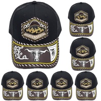 Gorra de Béisbol Unisex con Logo 3D de Metal Estilo Occidental, Estampado en Serigrafía, Cierre a Presión, Moderna, de Mezclilla, Lona, Jersey y Malla para Exteriores
