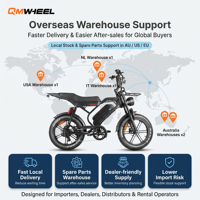 Vélo électrique à pneus larges QMHEEL S20 Pro avec cadre robuste et freins à disque pour commande en gros, stock disponible en UE, Italie, Pays-Bas, USA, AU