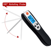 Thermomètre de cuisson à viande à sonde pliante à lecture instantanée CH-207 avec minuterie Thermomètre de cuisine numérique portable