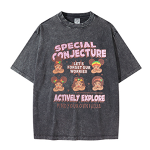 QUATU MOQ 1PC Printing on Demands Digital Print 250gsm 100% Cotton Heavy Weight Custom Vantage Acid Washed Oversize <b>Tshirt</b> - Product Image 1