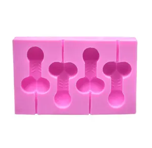 3D Pénis Sucette Silicone Moule Pénis Gâteau Pop Moules