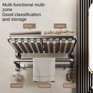 Oem nhà vệ sinh lưu trữ giá với đôi cực lỗ miễn phí treo tường phòng tắm khăn Kệ hút cup khăn giá - Product Image 5