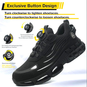 Safety Shoes Flyknit Steel Toe Cap Anti Impact Anti Puncture Rotating Button Lightweight Work Shoes Size 37 To 46 - Product Image 3