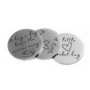 Nhà Sản Xuất Khắc Laser Thư Biểu Tượng Đồng Xu Khoảng Trống Thép Không Gỉ Đồng Xu Trống Túi Ôm Trái Tim Hình Mã Đồng Xu - Product Image 4