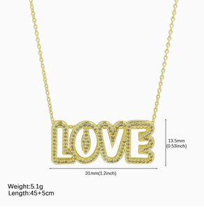 Collana con Ciondolo LOVE/MAMA/MOM in Zirconi Placcati Oro 18k, Gioiello di Lusso per la Festa della Mamma - Product Image 6