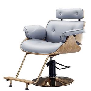 Chaise de coiffeur moderne rétro pour salon de coiffure, chaise de coiffure rouge tendance avec fonction de levage et de rotation - Product Image 5
