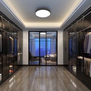 Armadio Moderno Regolabile con Struttura in Legno e Ripiano in Vetro, Alta Qualità, Grande Capacità, Arredamento per Camera da Letto - Product Image 2