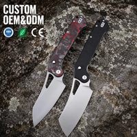 Couteau pliant de haute qualité, couteau tactique utilitaire de poche, acier 14C28N, manche en G10/fibre de carbone, couteau avec logo personnalisé T0079