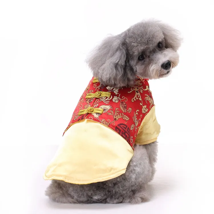 Clothes for Dog Costume Pet Tang suit New Year dog clothing Chinese style pet clothing New Year Tang suit