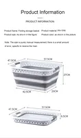 Panier à linge pliable en plastique PP, empilable, gain de place, dimensions 53x38.5x23cm, pour salle de bain et rangement derrière la porte