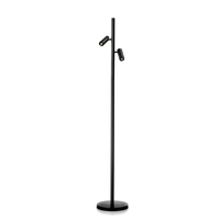 Lampe de sol LED moderne en aluminium noir avec angle réglable, éclairage sur rail à puce COB, CRI 95 élevé, utilisation intérieure, durée de vie de 50 000 heures