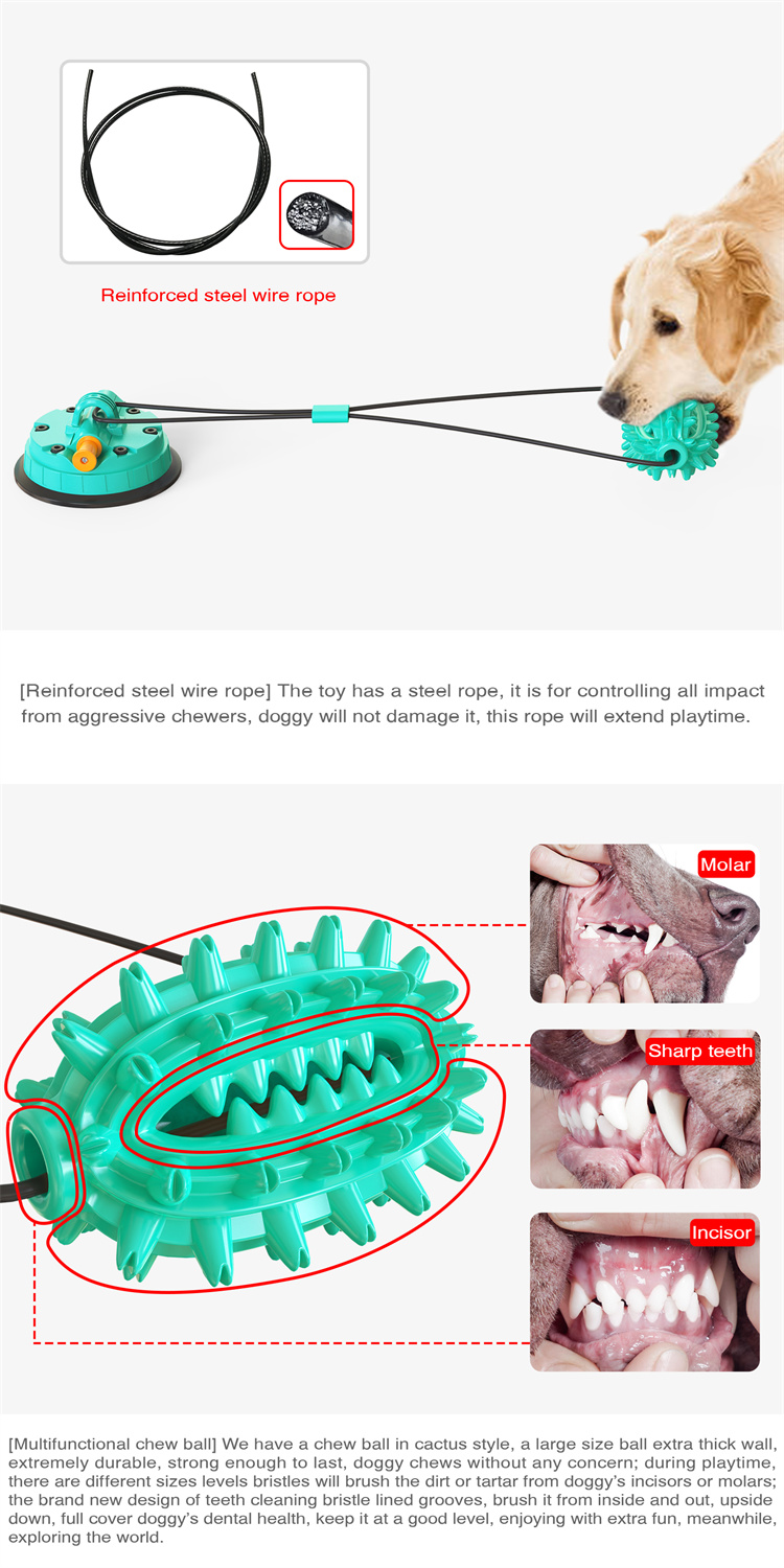 Non-Toxic durable rubber tug of rope ball for dog toy