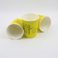 Gobelet en papier jetable personnalisé de qualité alimentaire biodégradable recyclable simple avec revêtement en PLA et double paroi avec couvercle