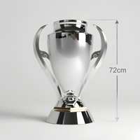 Trophée métallique écologique personnalisé avec placage argent poli miroir, gravure et impression UV pour événements d'entreprise et récompenses de courses et de marche
