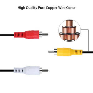 Conector macho de 1M y 3,5mm a 3 RCA, adaptador de alta calidad de 3,5 a RCA, <span class=keywords><strong>Cable</strong></span> <span class=keywords><strong>AV</strong></span> para altavoz, portátil, DVD y TV - Product Image 4