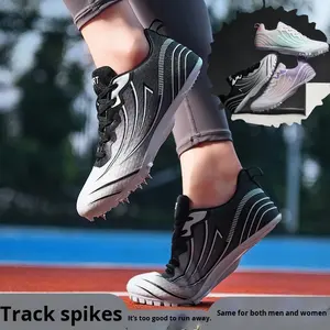 Chaussures <span class=keywords><strong>de</strong></span> <span class=keywords><strong>Sprint</strong></span> Unisexe 2025 pour l'Athlétisme et les Sports <span class=keywords><strong>de</strong></span> Plein Air, avec Tige en Maille à <span class=keywords><strong>Pointes</strong></span>, Semelle Intermédiaire en EVA, Durables, Spéciales Course Longue Distance et Saut - Product Image 4