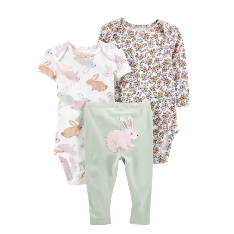 Vêtements pour bébés 3 PCS Barboteuses pour bébés, garçons et filles 100% coton Combinaison pour bébés Vêtements en stock Prêt à partir