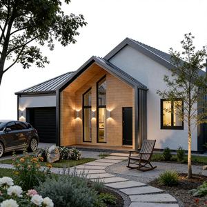 วิลล่ารีสอร์ทริมชายฝั่งทันสมัยโครงสร้างเหล็กเบา มาตรฐาน AU NZ EN ทนทานต่อพายุไซโคลน ติดตั้งรวดเร็ว เหมาะสำหรับอพาร์ทเมนต์และอาคารสำนักงาน - Product Image 1