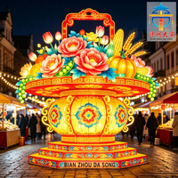 Ensemble de lampes pour paniers de fleurs personnalisés, idéal pour les festivals lumineux en plein air dans les parcs.