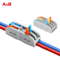Bloc de bornes à levier 2 broches A&B ABPCT-2-2C, 0,08-4 mm² 32A 250V, connecteur rapide pour câbles électriques