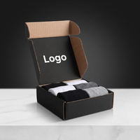Boîte d'expédition transfrontalière recyclable pour chaussettes, personnalisée avec pelliculage mat, emballage en carton jetable pour vêtements