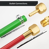 Régulateurs d'oxygène et d'acétylène en laiton ARCCAPTAIN CGA540/CGA510 |   Compatible avec le tuyau de 9/16"-18 B-Size 1/4" / la torche de style V |   Pression