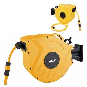 Enrouleur de <span class=keywords><strong>tuyau</strong></span> <span class=keywords><strong>mural</strong></span> de jardin de 15M 1/2 pouces 50 pieds enrouleur de <span class=keywords><strong>tuyau</strong></span> d'eau rétractable enrouleur de <span class=keywords><strong>tuyau</strong></span> de verrouillage de piste facile à retourner lentement et en toute sécurité - Product Image 1