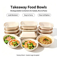 Bol ovale profond en papier jetable, tendance, pour plats légers à emporter, bol à salade élégant, boîte à lunch commerciale, compatible micro-ondes