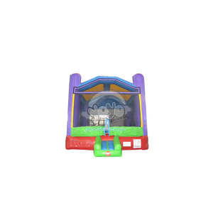 Château gonflable violet 14x14, centre de jeux pour enfants, design sur le thème royal, équipement de fête d'anniversaire en PVC de qualité commerciale, location - Product Image 1