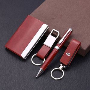 Ensemble USB en cuir, porte-cartes de visite, porte-clés, produit de bureau promotionnel imprimé par transfert thermique pour cadeaux de bienvenue d'entreprise - Product Image 2