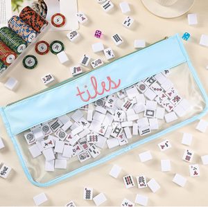 HIMORE Nouvelle Pochette de Rangement Transparente Brodé(e) en PVC Imperméable pour Mahjong, Articles de Toilette de <span class=keywords><strong>Plage</strong></span> et Vacances pour Femme - Product Image 6