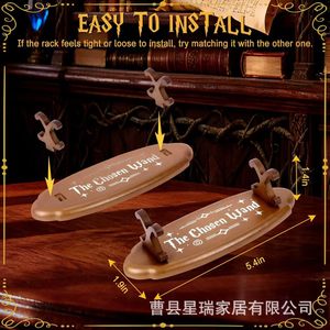 Wooden Wand Display Stand <b>Solid</b> <b>Wood</b> Single Layer <b>Desk</b> Organizer For Magic Wands Pens Decorative Rack - Product Image 4