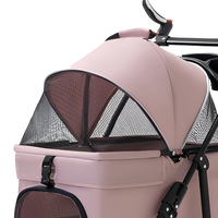 Chariot pliable léger en métal pour chiens et chats avec panier amovible pour les promenades