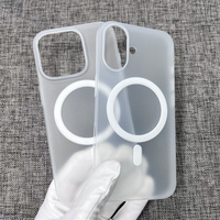 Coque de téléphone portable en PP Ultra mince de glaçage Transparent de haute qualité pour iPhones série 16 housse de charge sans fil magnétique