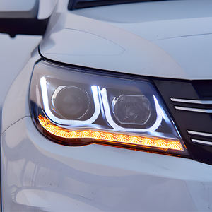 Pour VW <span class=keywords><strong>Tiguan</strong></span> <span class=keywords><strong>2009</strong></span>-2012 Auto Avant Lampes Assemblage Mise À Niveau De Voiture LED Phares Double U Style Projecteur Lentille Outils Accessoires - Product Image 2