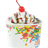 Gobelets en papier carrés jetables imprimés sur mesure pour crème glacée, bols à dessert pour yaourt glacé, contenants écologiques de qualité alimentaire pour crème glacée