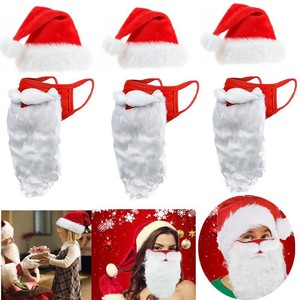 Máscara <span class=keywords><strong>de</strong></span> Barba Navideña, Máscara <span class=keywords><strong>de</strong></span> Algodón Puro Roja, Broma del Día <span class=keywords><strong>de</strong></span> Navidad con Barba Blanca, Gorro <span class=keywords><strong>de</strong></span> Barba, <span class=keywords><strong>Cejas</strong></span>, Decoraciones Navideñas - Product Image 1