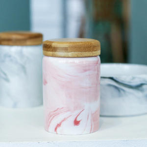 Pot de stockage des aliments, pot d'eau en céramique de ml, pour conserver les animaux domestiques, les chiens et les chats, les oiseaux, avec couvercle en bois luxueux et scellé - Product Image 4