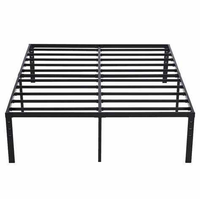 Cadre de lit plateforme en métal moderne robuste, facile à assembler, pour chambre à coucher, appartement, hôtel, école, atelier