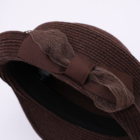 Chapeau Bob en Laine Vintage avec Nœud et Bord Roulé, Style Pêcheur Élégant, Automne Hiver, Polyvalent, Couleur Café Unie, Béret Français