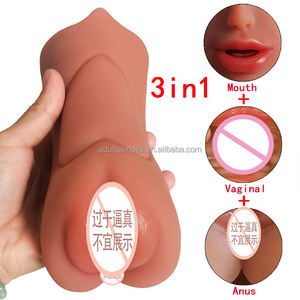 3 in 1 erkek Masturbators gerçekçi cep kedi çift uçlu erkekler seks oyuncak ağız vajina & anüs Masturbadores - Product Image 2