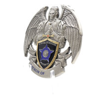 Pièce de collection commémorative en métal émaillé 3D, motif ailes d'ange, design personnalisé, en gros, série « Armure de Dieu »