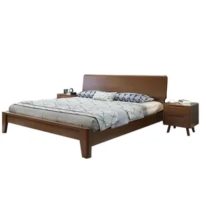 Home Furniture Beds Solid Wood OEM /ODM Modern Customized Queen King Size 1.8m Storage Wooden Bed Frame