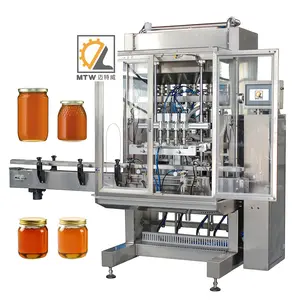 MTW 4 cabeças de pistão totalmente automático máquina de enchimento de embalagem de pote mel
