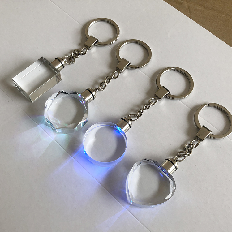 Led Glass Crystal Keychain Blank MH